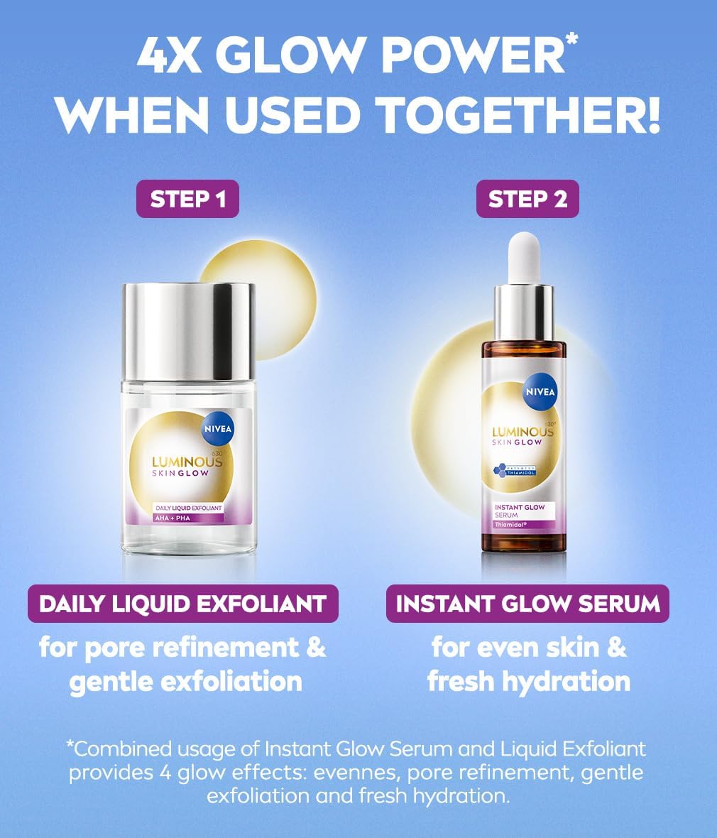 NIVEA Luminous Skin Glow Solution Bundle Set 100ml, 30ml, 15ml
