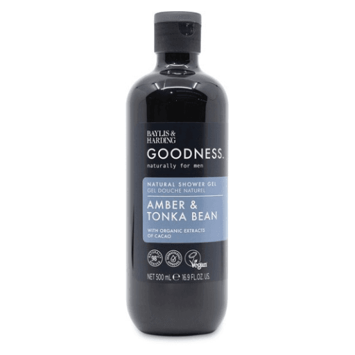 Baylis & Harding Goodness Men's Amber & Tonka Bean Natural Shower Gel, 500ml