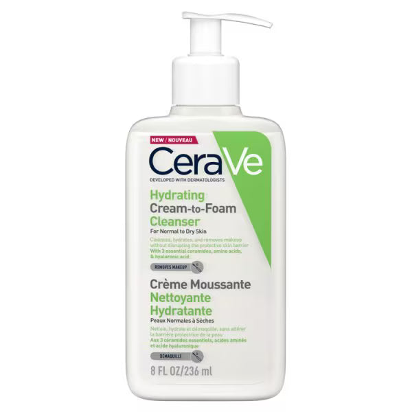 Cerave Hydrating cream-to-foam cleanser 236ml