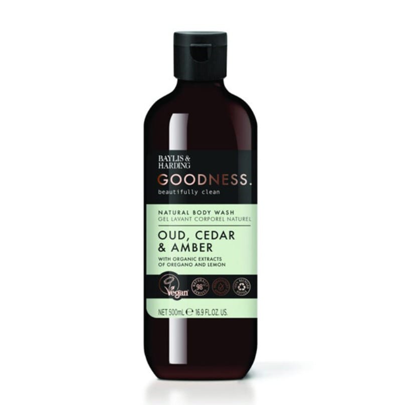 Baylis & Harding Goodness Oud, Cedar and Amber Body Wash, 500ml