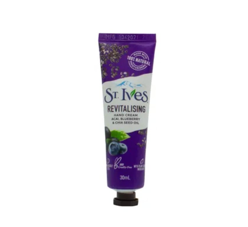 St. Ives Revitalising Hand Cream Acai, Blueberry & Chia Seed Oil 30ml