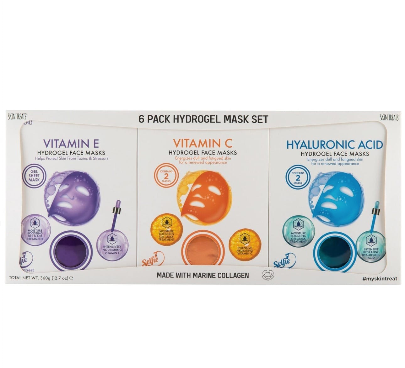 Skin Treats 6 Pack Hydrogel Mask Sheet Set