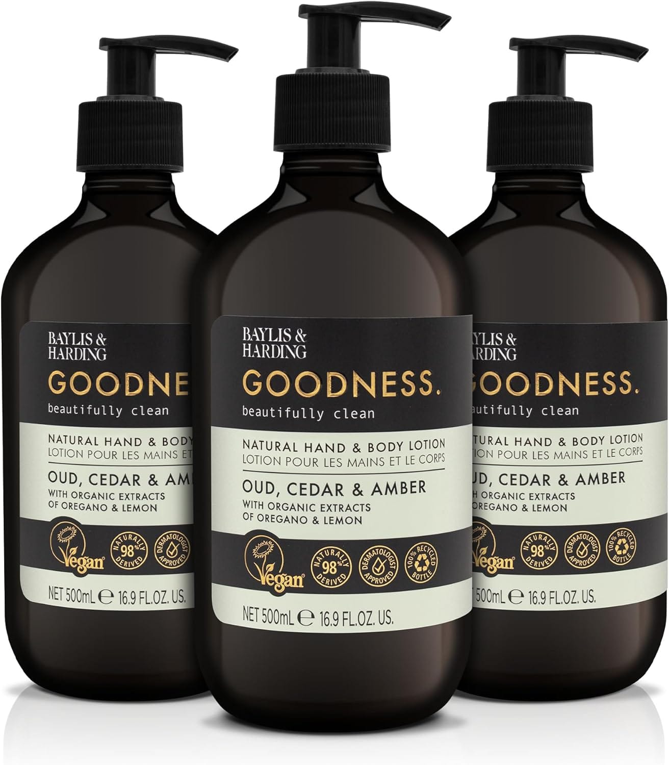 Baylis & Harding Goodness Oud, Cedar & Amber Hand & Body Lotion, 500ml