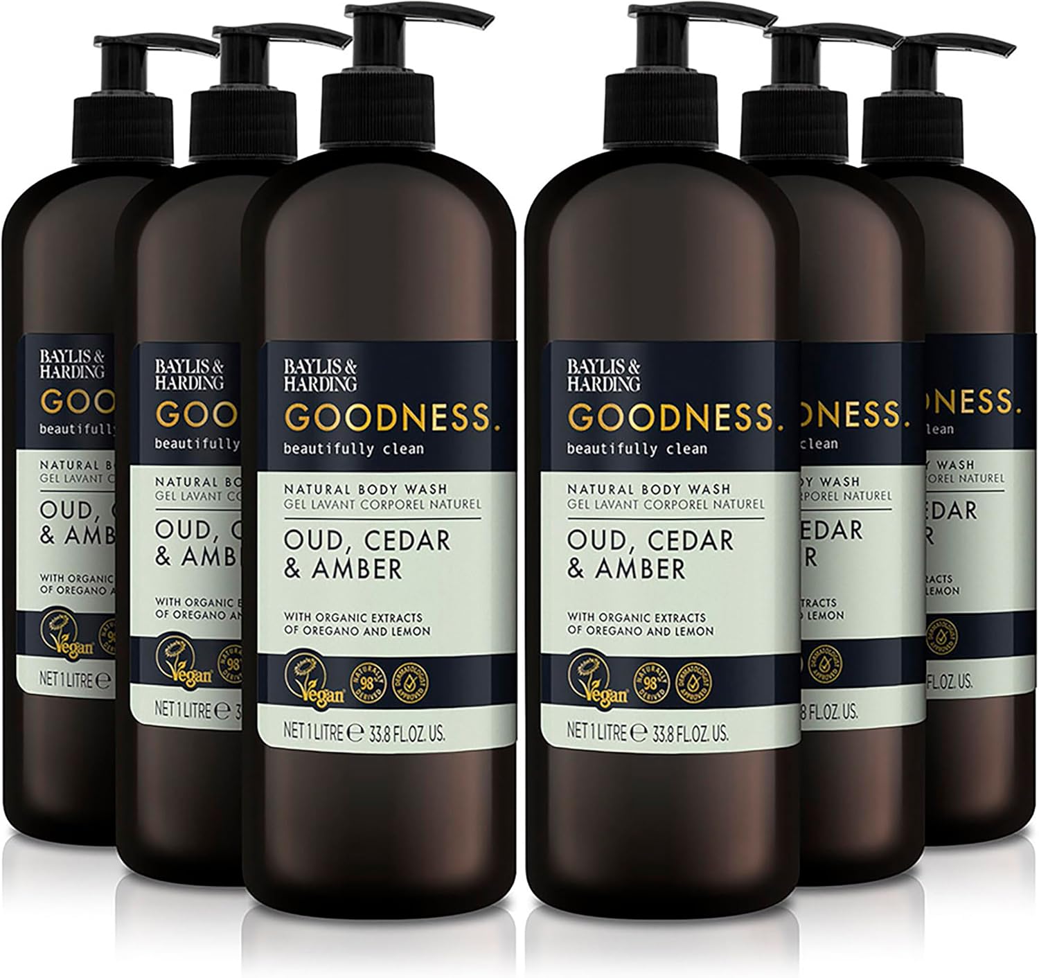 Baylis & Harding Goodness Oud, Cedar and Amber Body Wash 1000ml