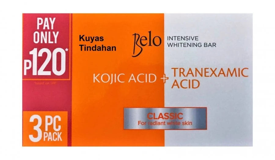 Belo Belo Kojic Acid & Tranexamic Acid Intensive Lightening & Brightening Bar 65gx3