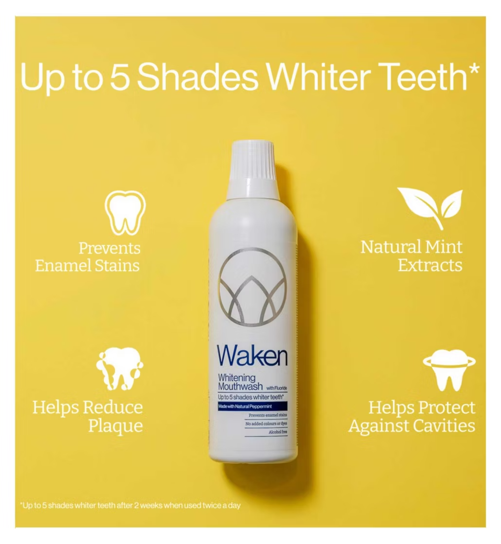 Waken Whitening Mouthwash Natural Peppermint 500ml