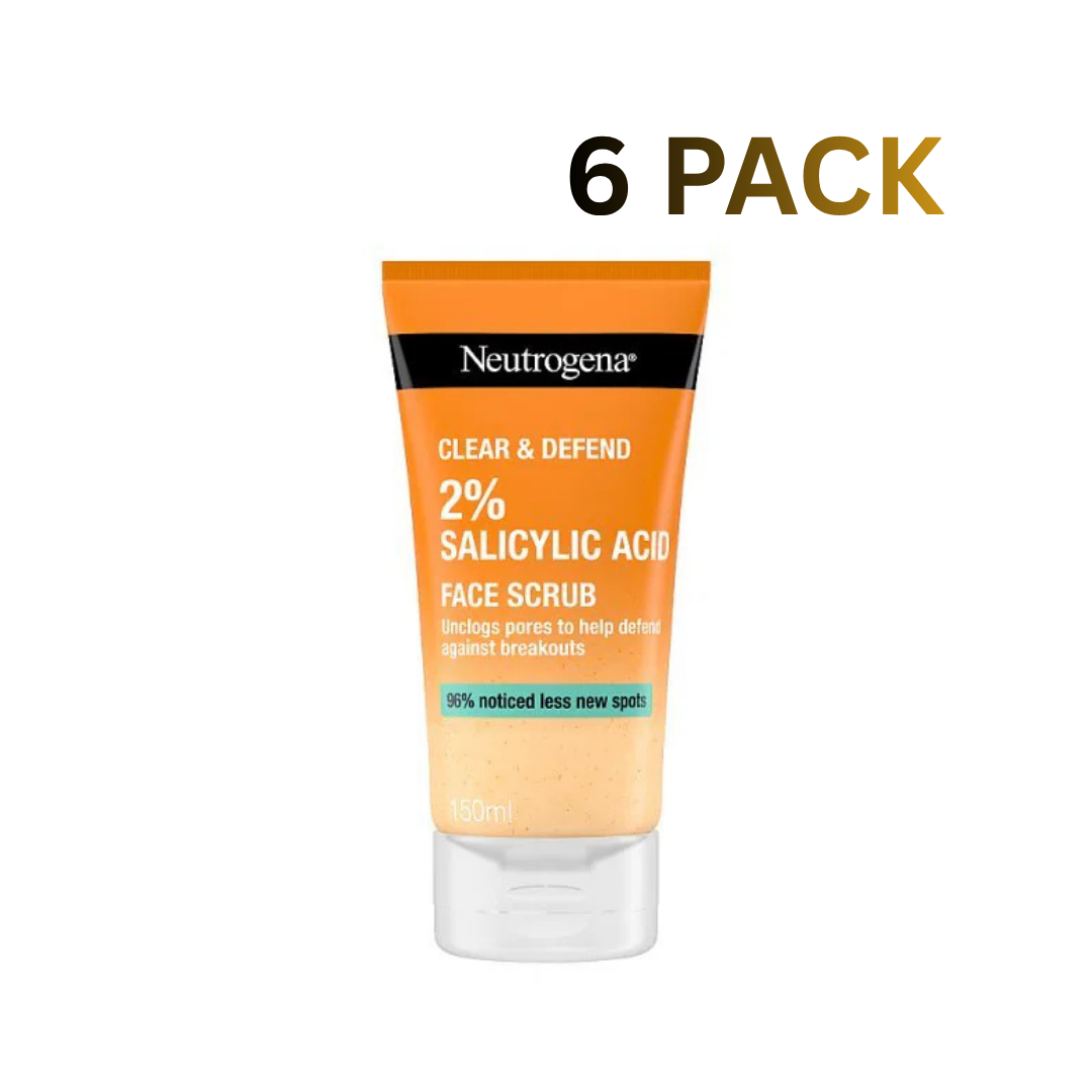Neutrogena Clear And Defend Face Scrub 150ml X6 PACK