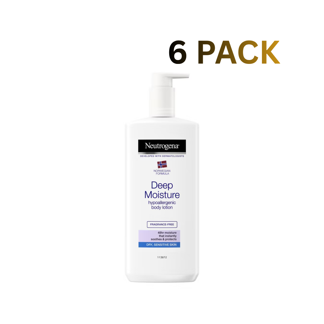 Neutrogena Deep Moisture Body Lotion Pump 400ml Sensitive 6 PACK