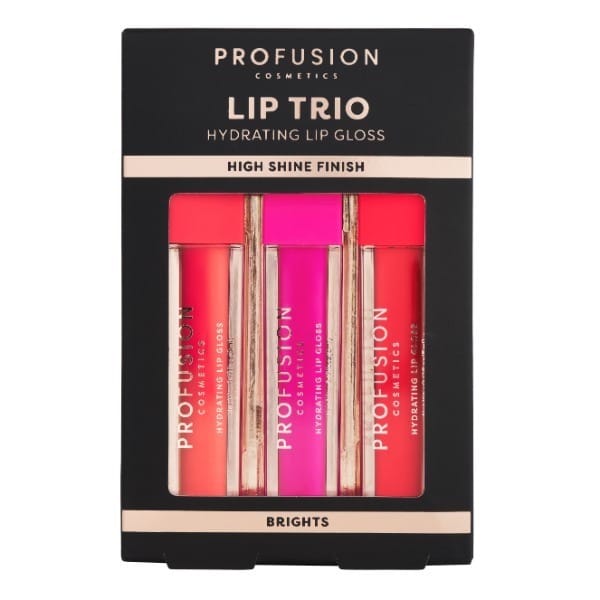 Profusion Lip Trio High Shine Lip Gloss Brights X3 PACK