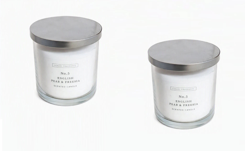 Luxury Fragrance No.5 English Pear & Freesia Scented Candle 360g