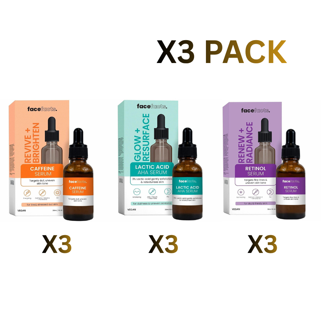 Face Facts Facial Serum Skincare Superheroes Gift Set 30ml X3 per box X3 BOXES